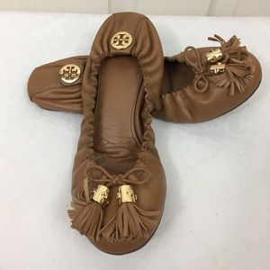 Tory Burch Reese Tassel Flats Size 7